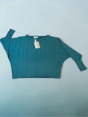 Magaschoni Teal Crew Neck Sweater